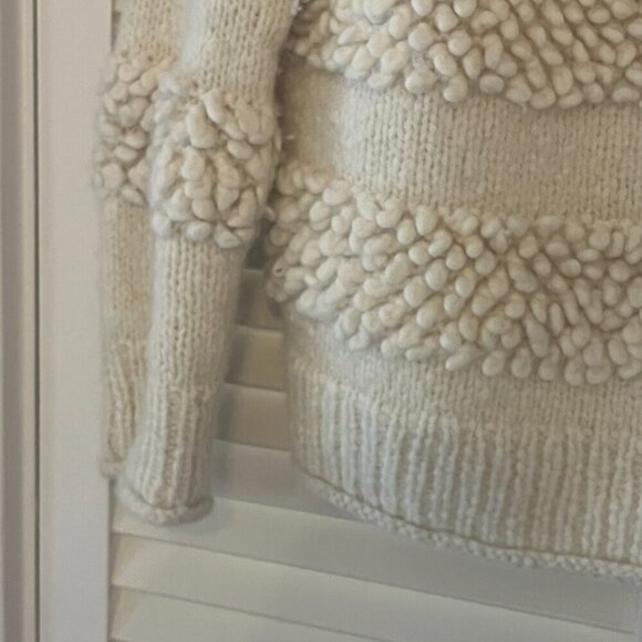 Faherty Polly Alpaca Sweater in Winter White large - Picture 7 of 12